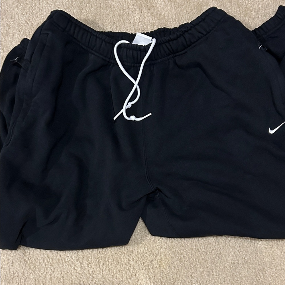 Nike Kids Black Sweatpants with White Accents